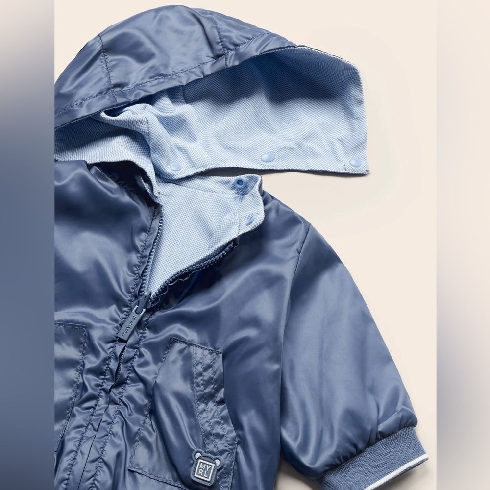 MAYORAL NEW WITH TAGS Reversible Hooded Windbreaker Imperial Size: 6-9 Months - Picture 4 of 11